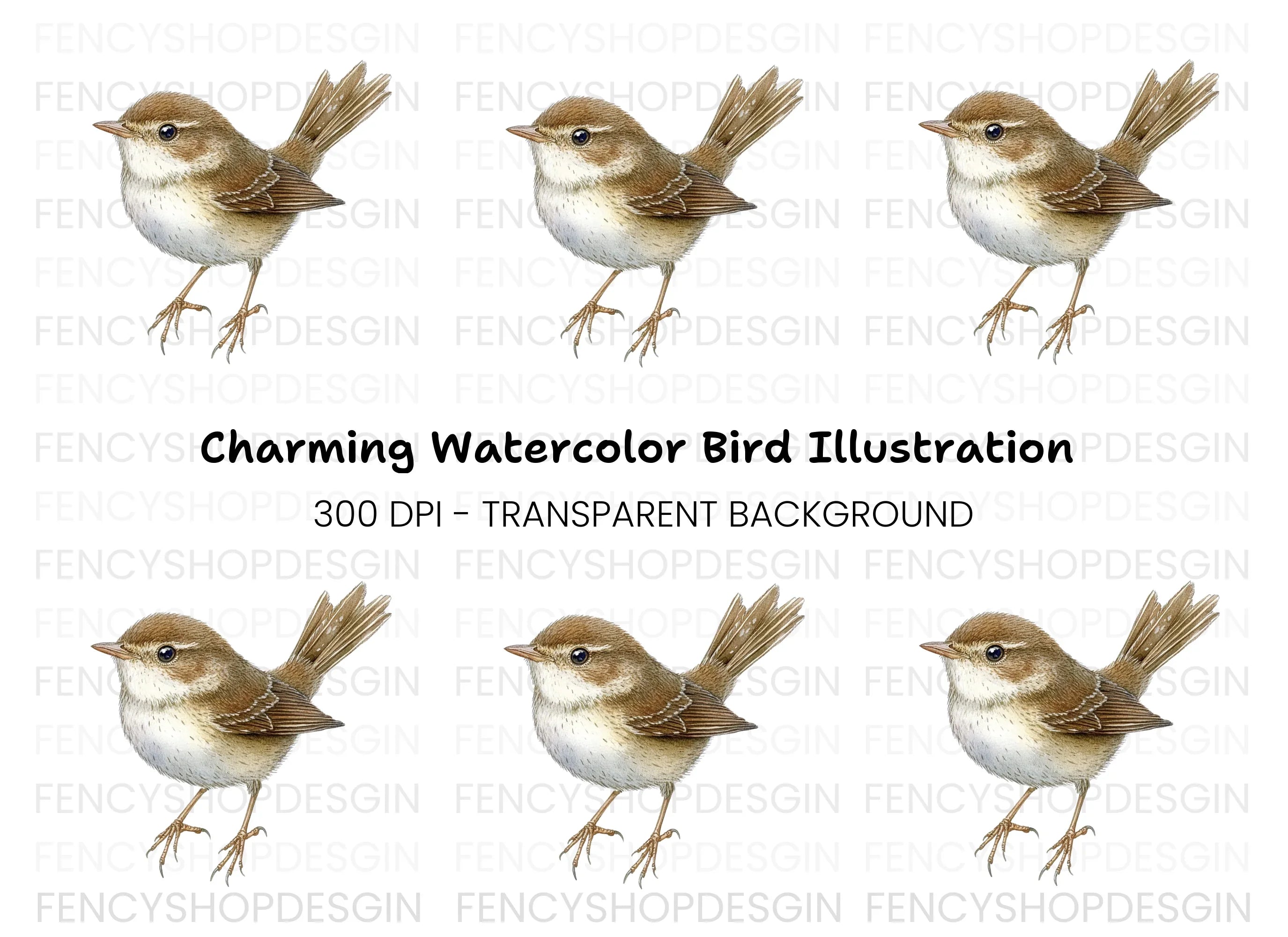 Charming Little Brown Bird Clipart Bundle