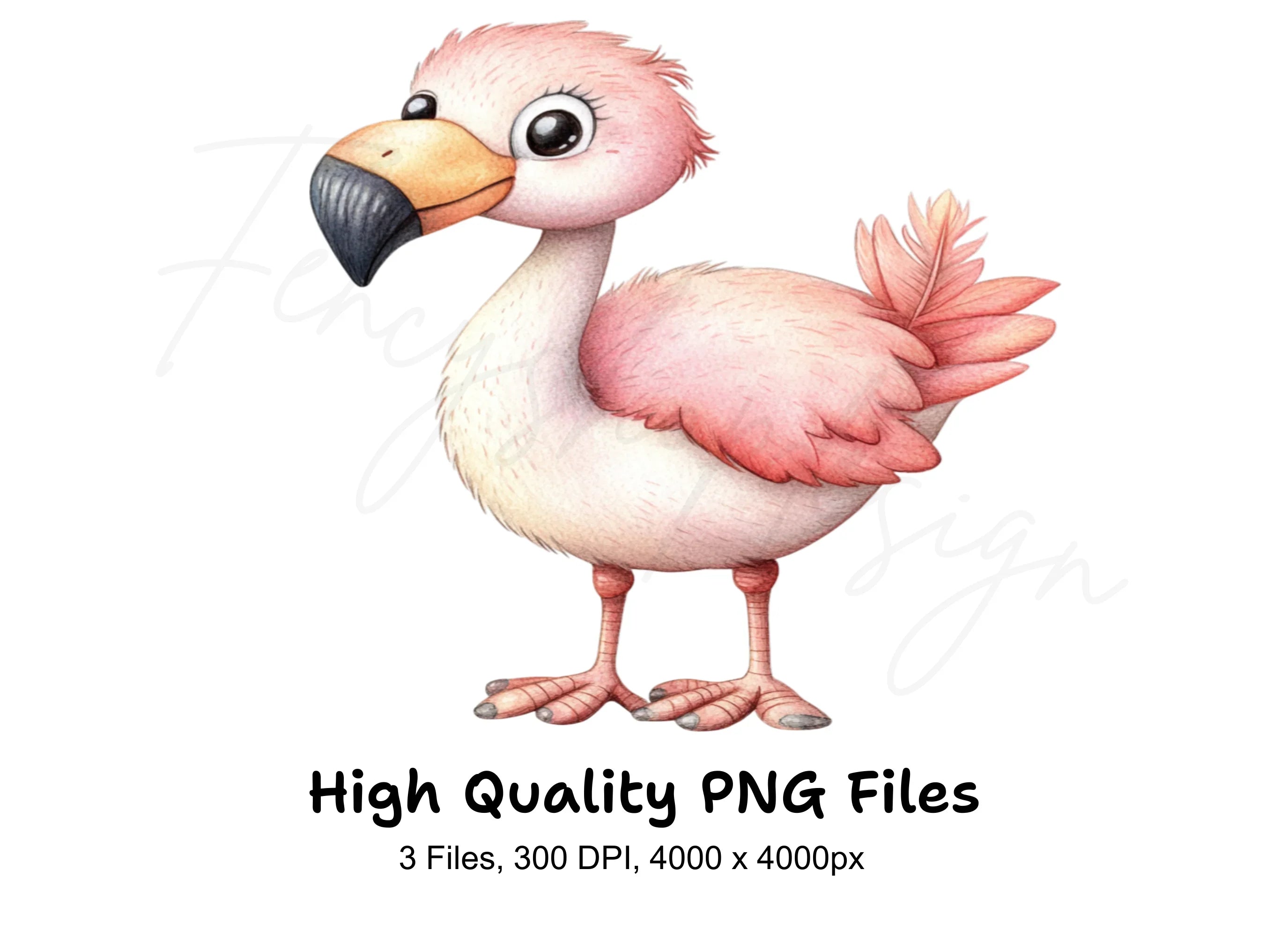 Cute Flamingo Clipart Bundle