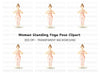 Yoga Girl Peaceful Standing Pose Clipart Bundle