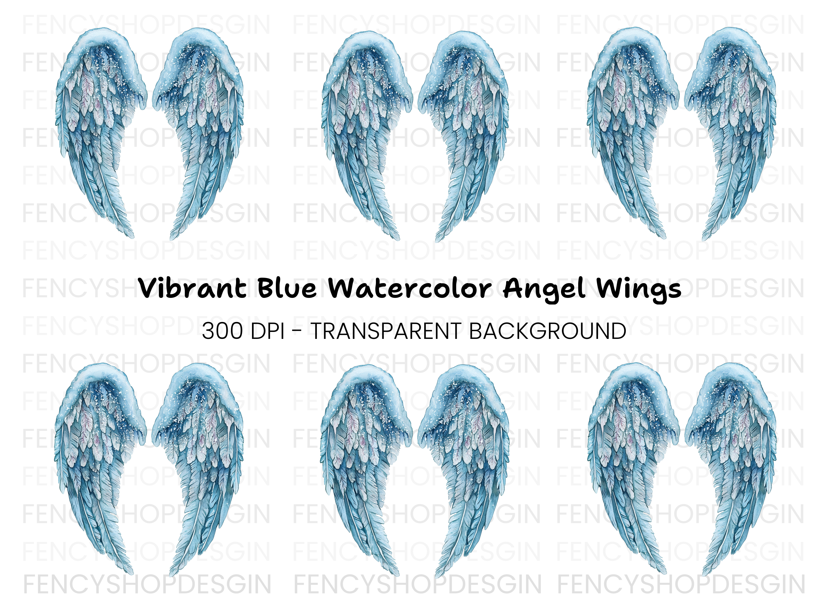 Winter Angel Wings Clipart Bundle