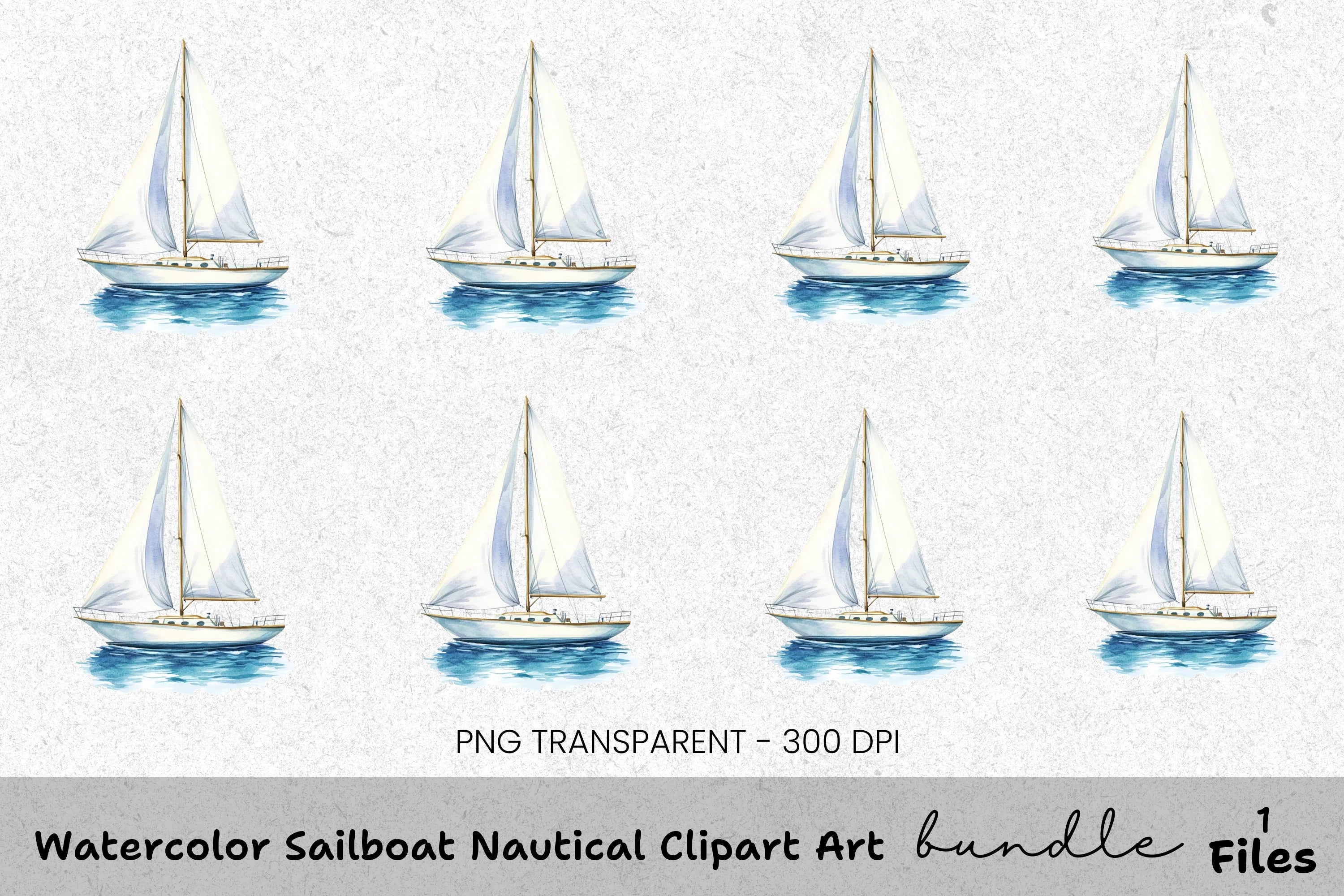 Sailboat Nautical Clipart Bundle