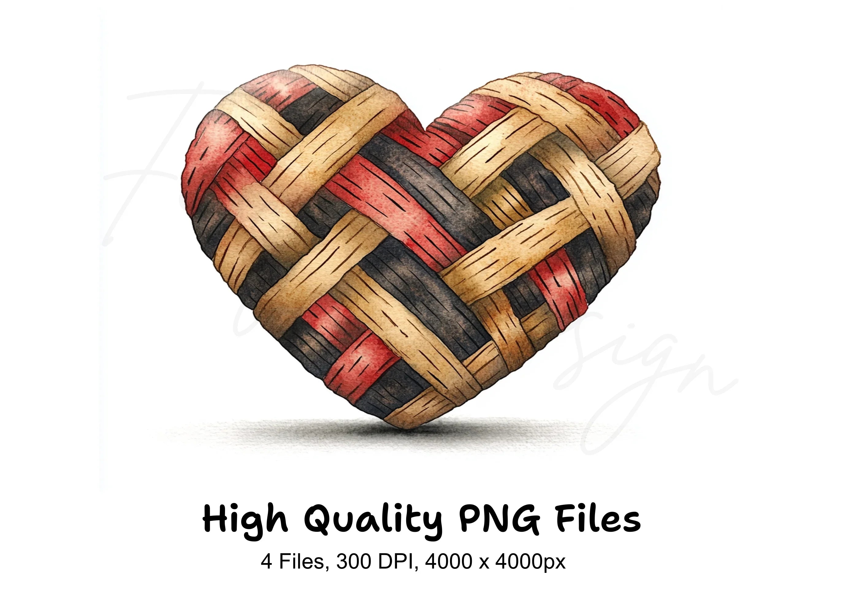 Woven Hearts Clipart Bundle