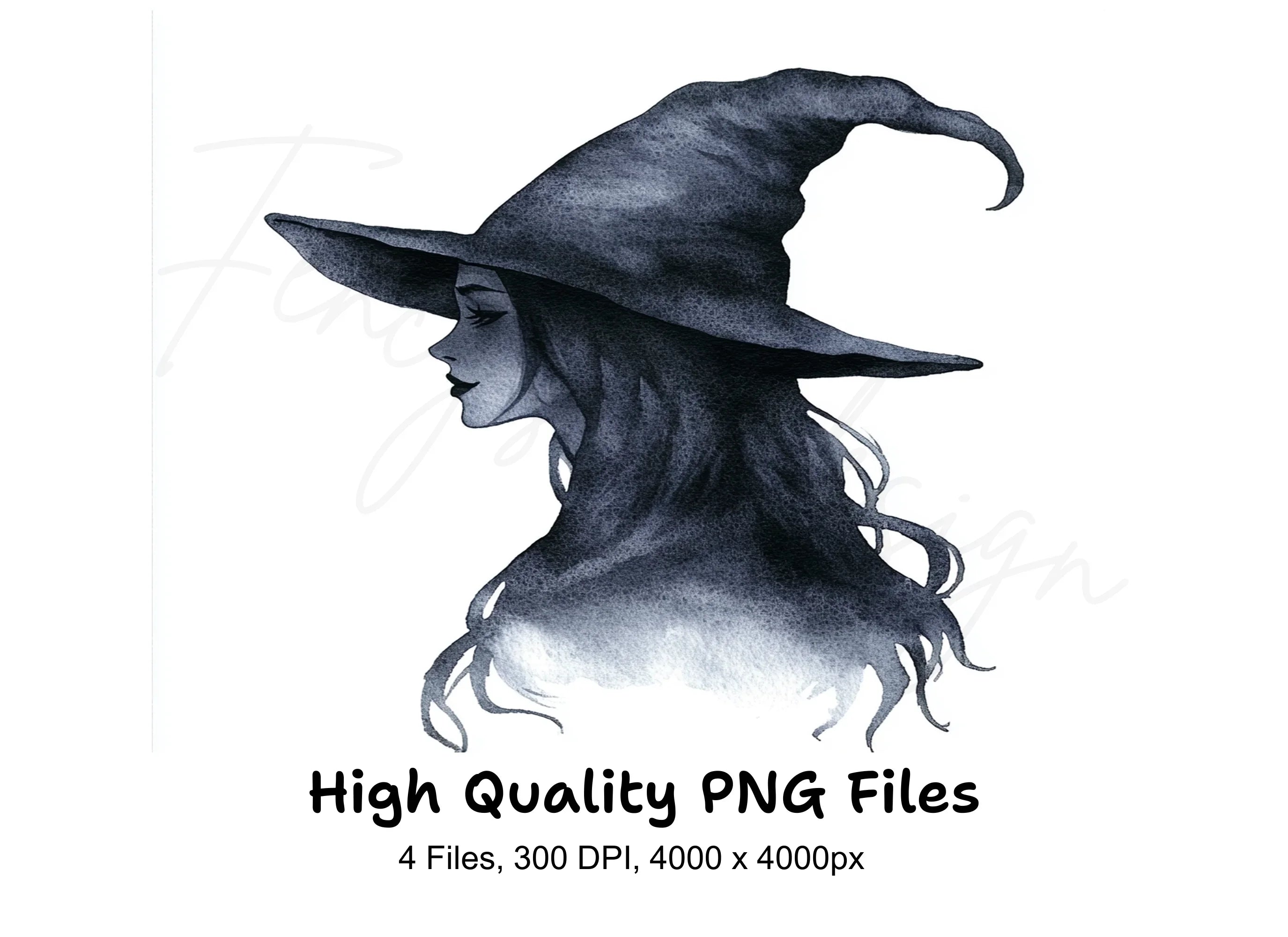 Mystical Witch Silhouette Clipart Bundle
