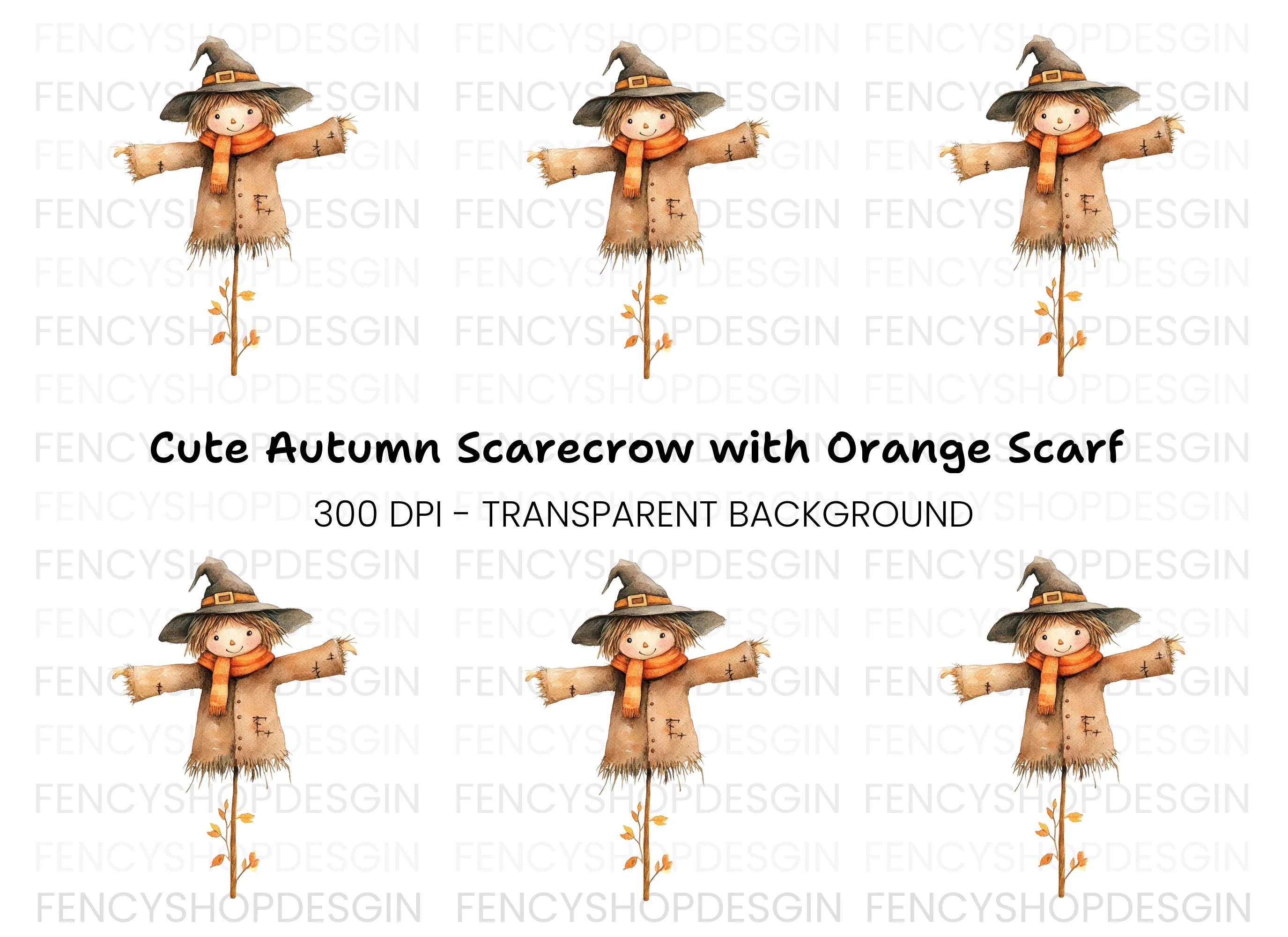 Cute Scarecrow Clipart Bundle