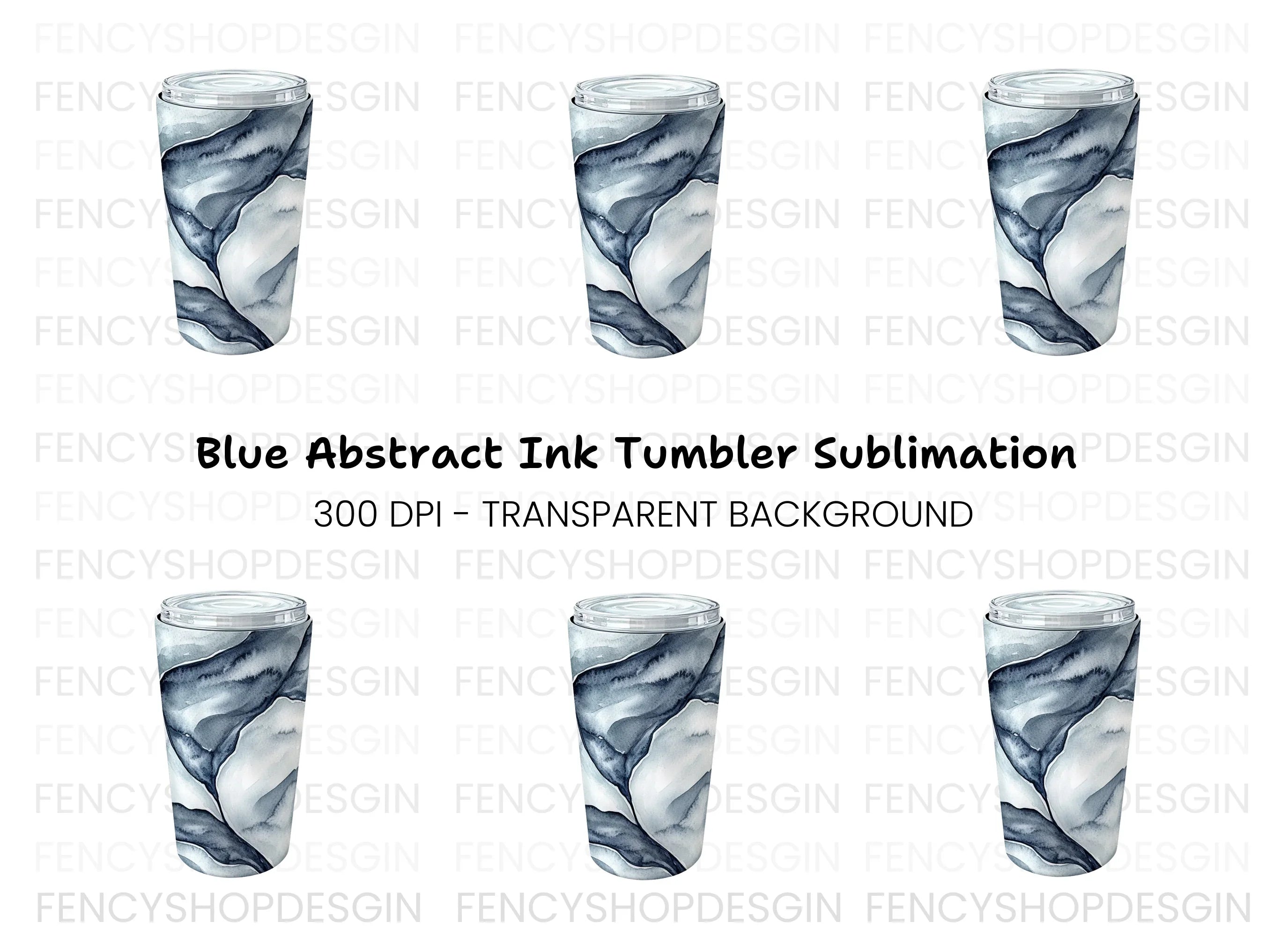 Blue Leaves Tumbler Clipart Bundle