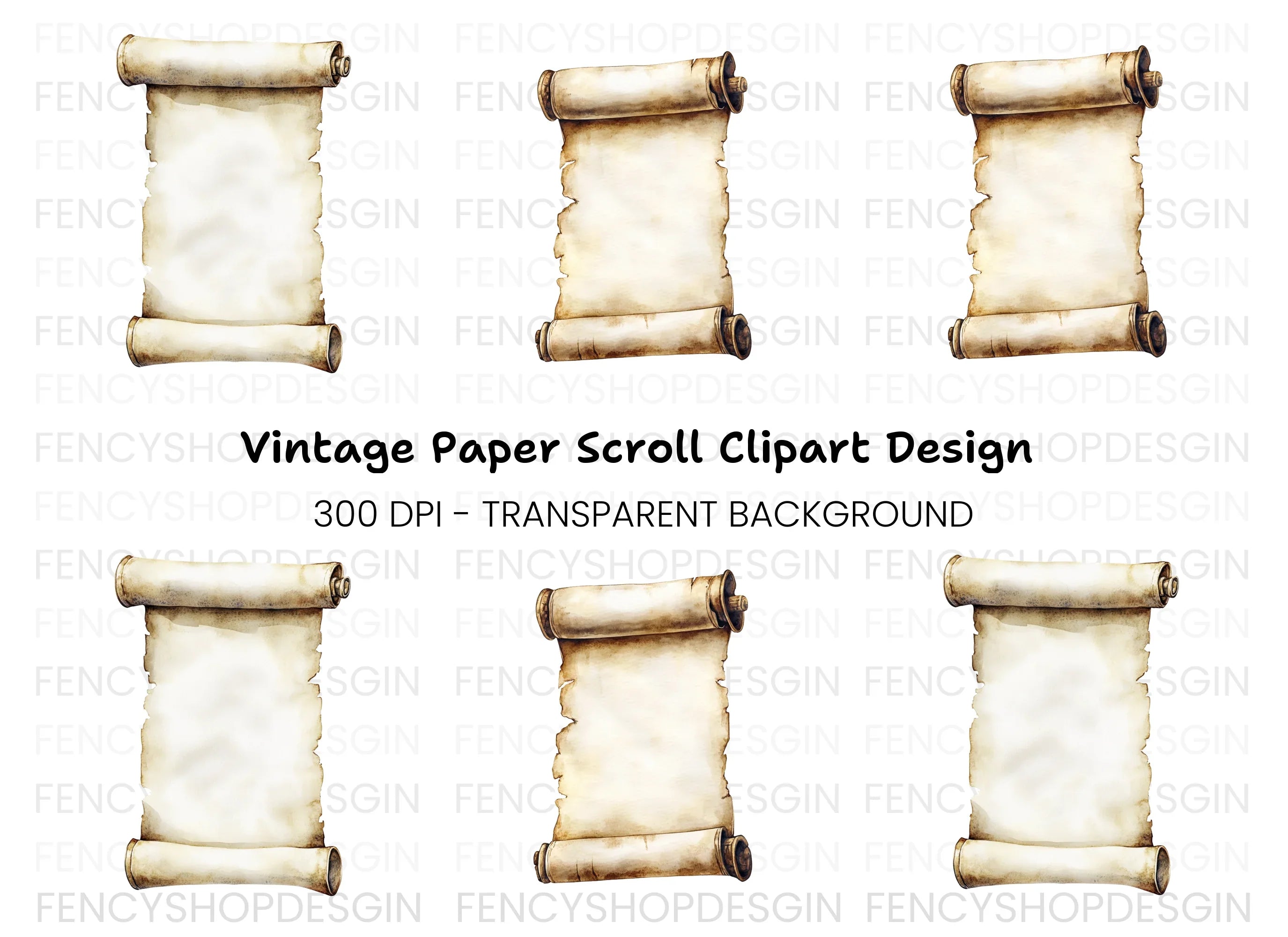 Vintage Scroll Clipart Bundle