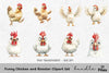 Funny Chicken and Rooster Clipart Bundle