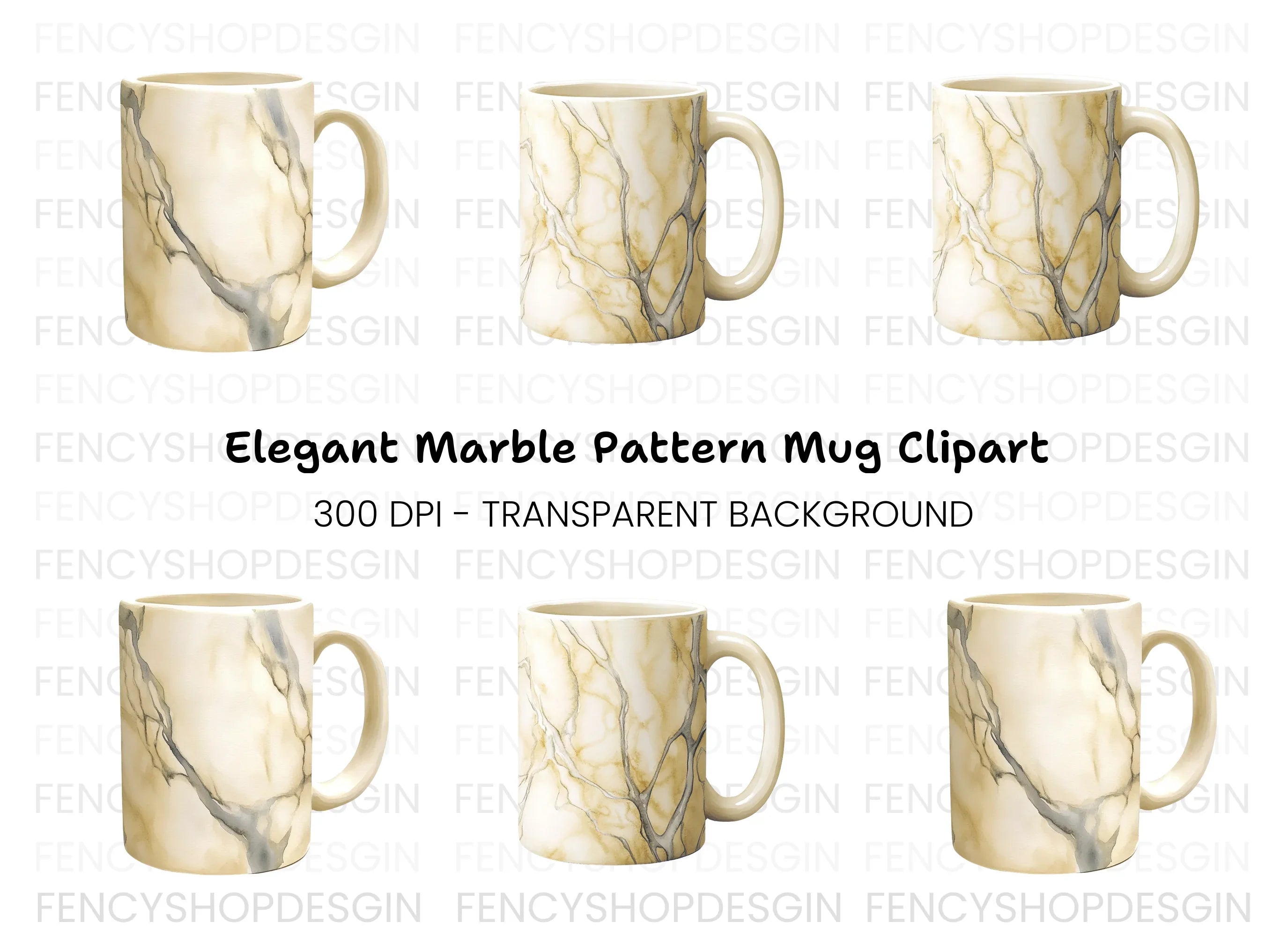 Elegant Marble Texture Clipart Bundle