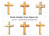 Rustic Wooden Crosses Clipart Bundle