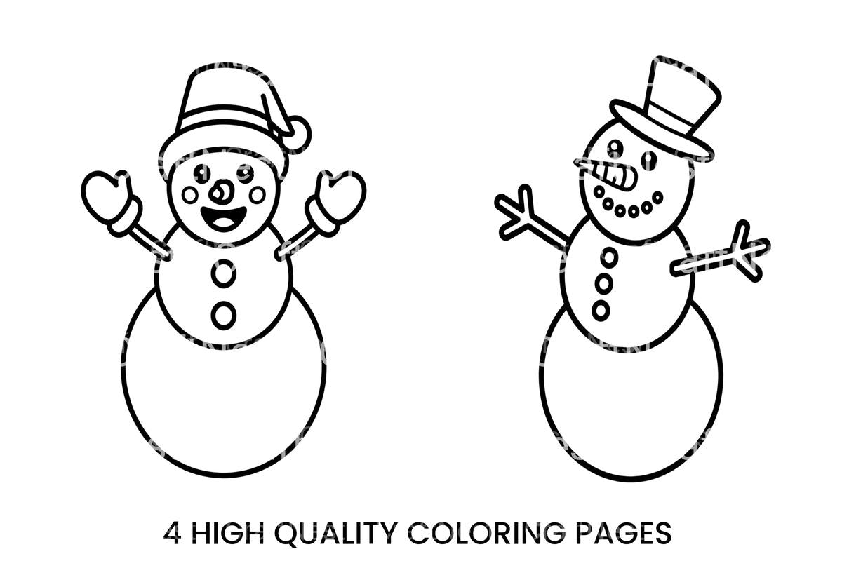 Happy Snowman Winter Coloring Books