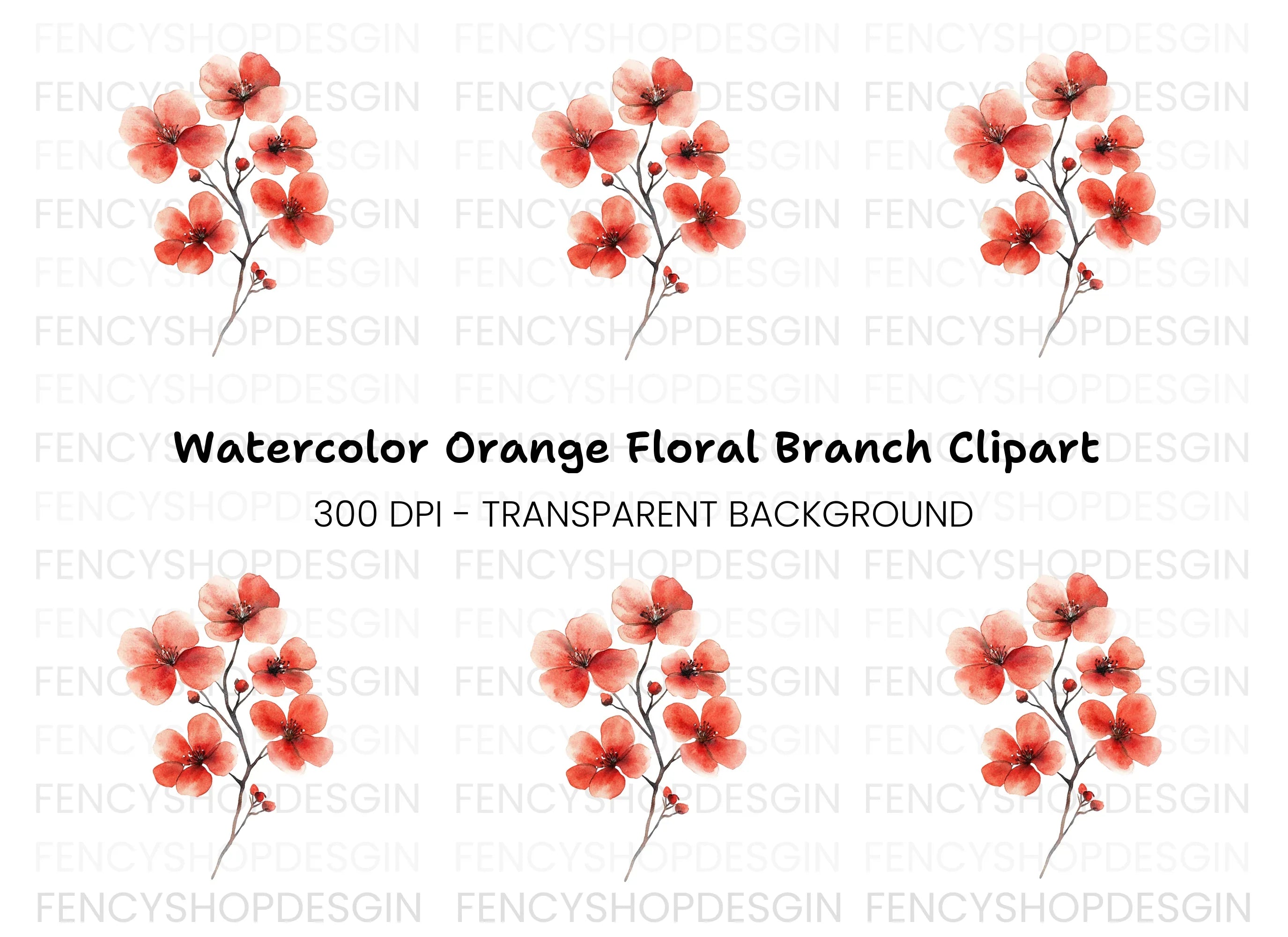 Vibrant Red Blossom Clipart Bundle