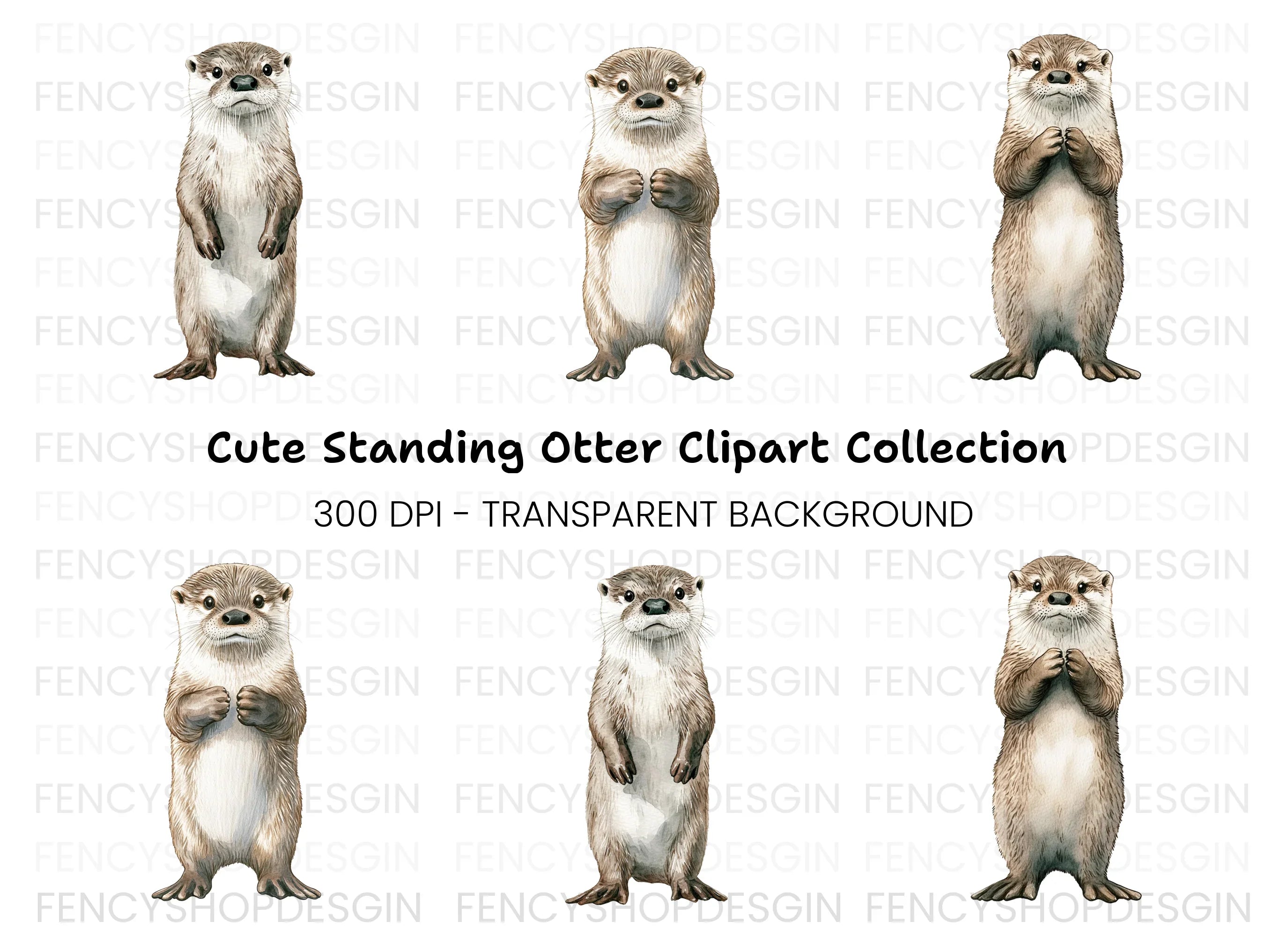 Cute Otter Clipart Bundle