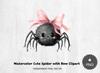 Cute Spider with Bow Clipart Bundle