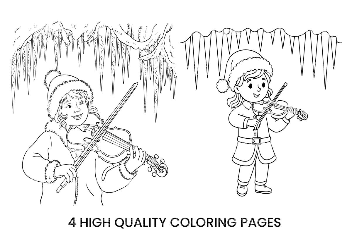 Winter ViolinistFun Coloring Books
