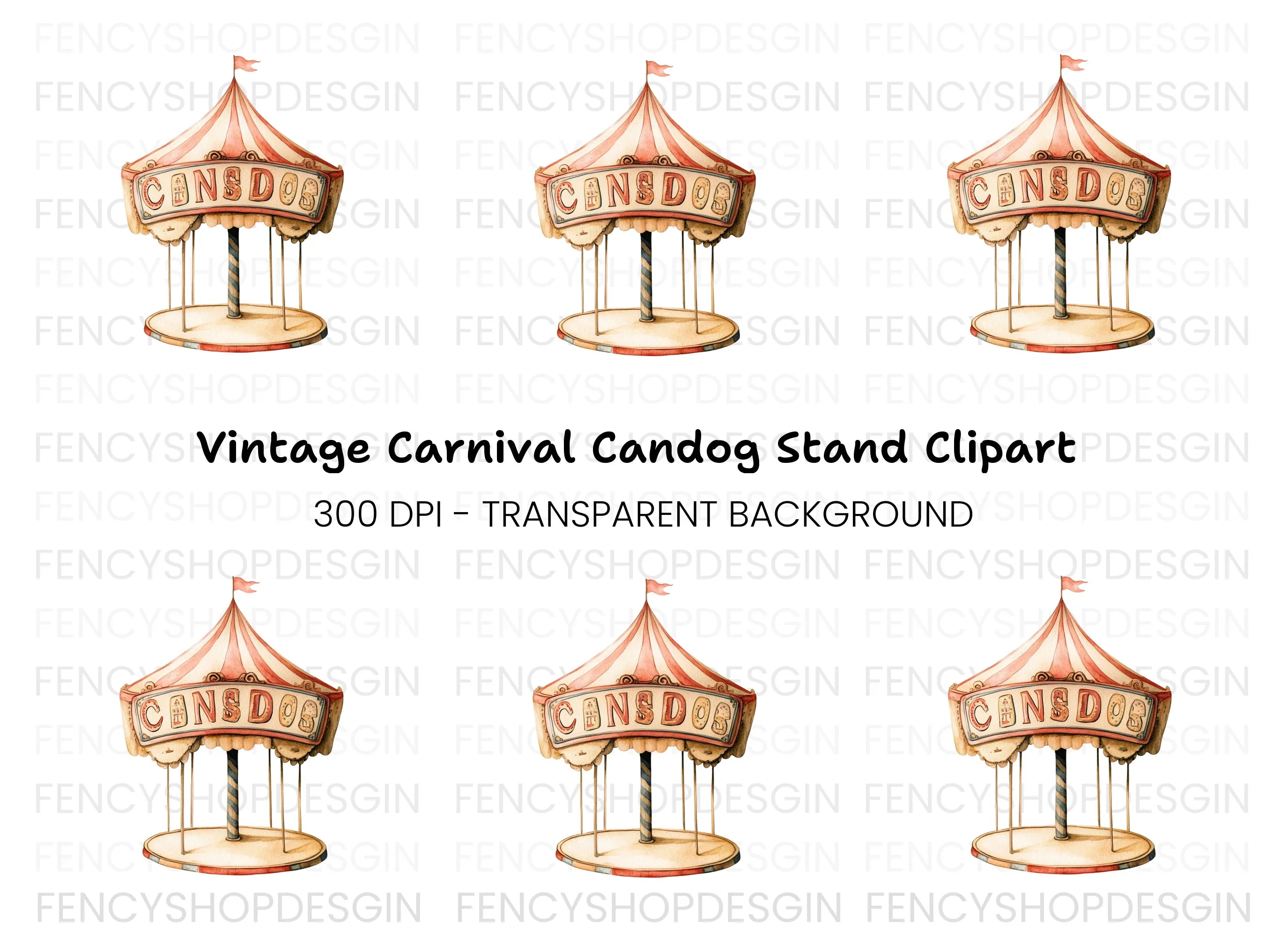 Vintage Circus Carousel Clipart Bundle