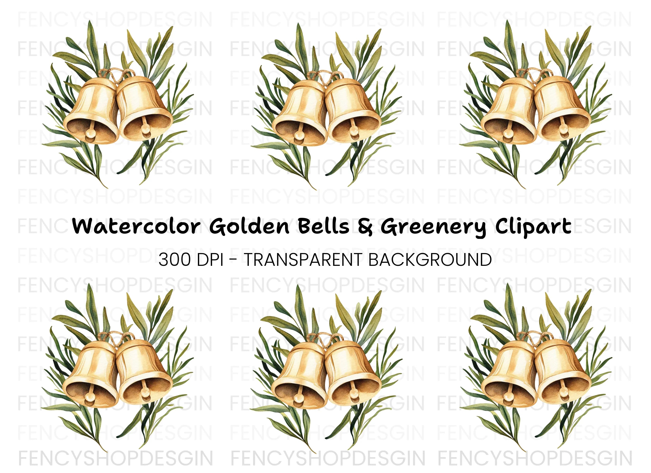 Christmas Bells Clipart Bundle