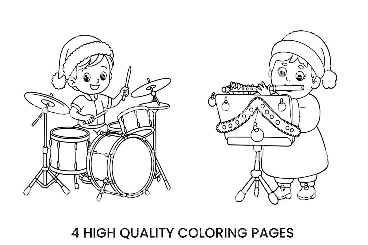 Christmas Flute Player Coloring Books