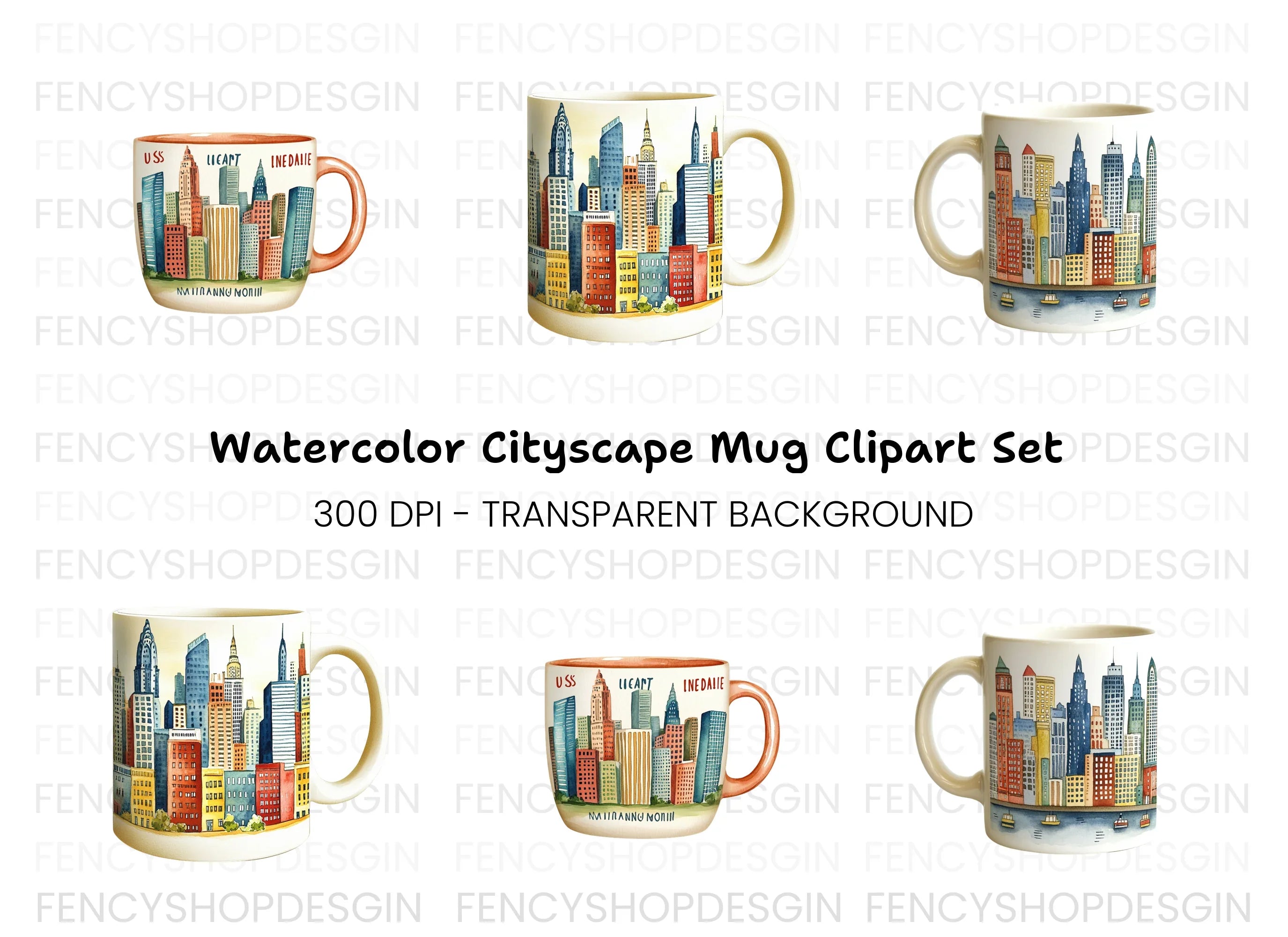 New York City Skyline Clipart Bundle