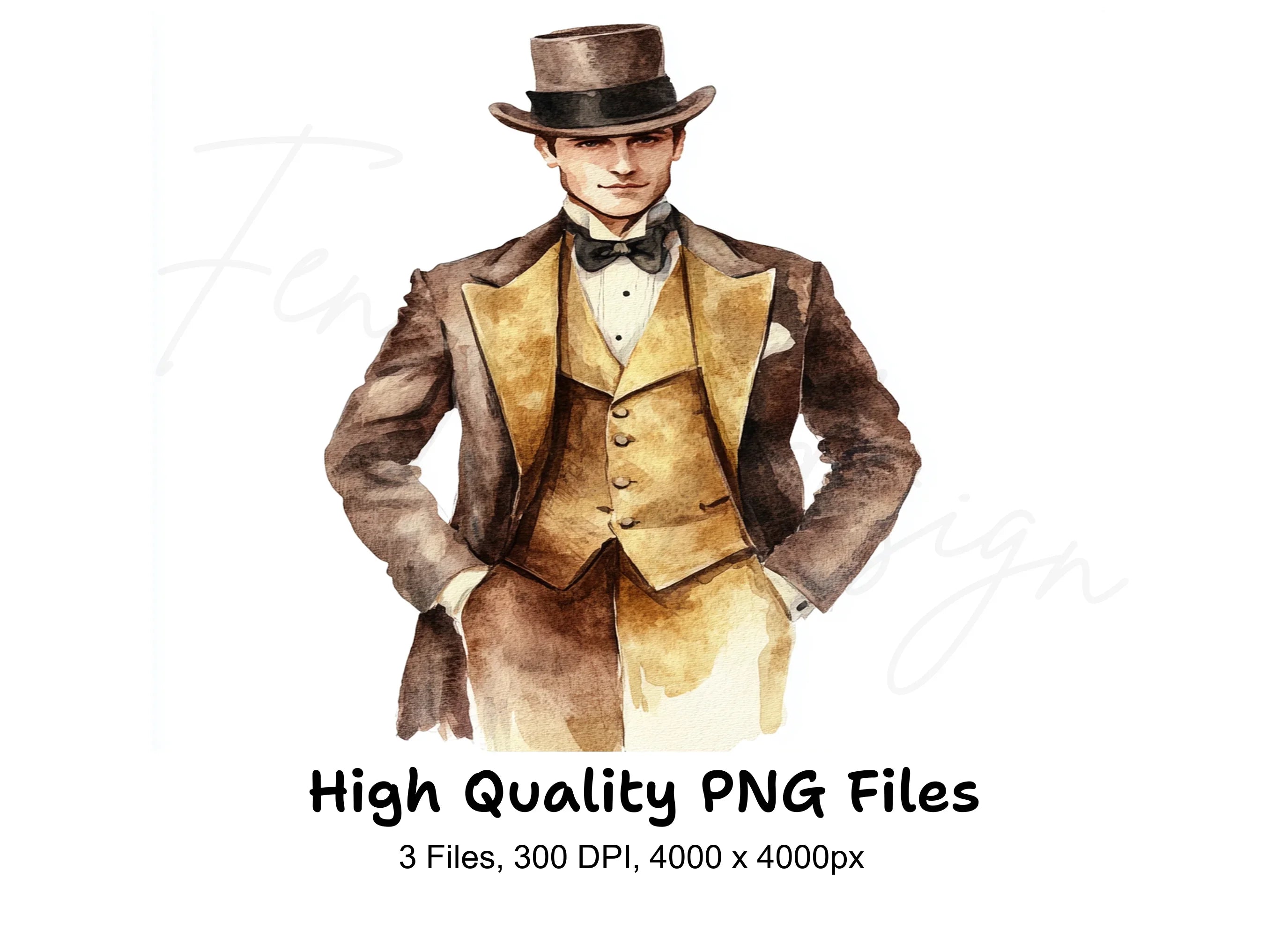 Vintage Gentlemen Clipart Bundle