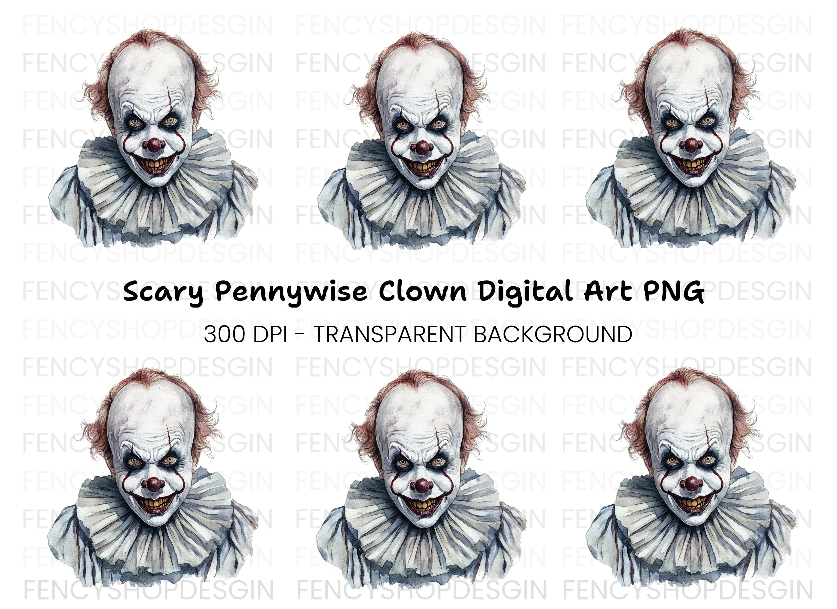 Creepy Clown Clipart Bundle