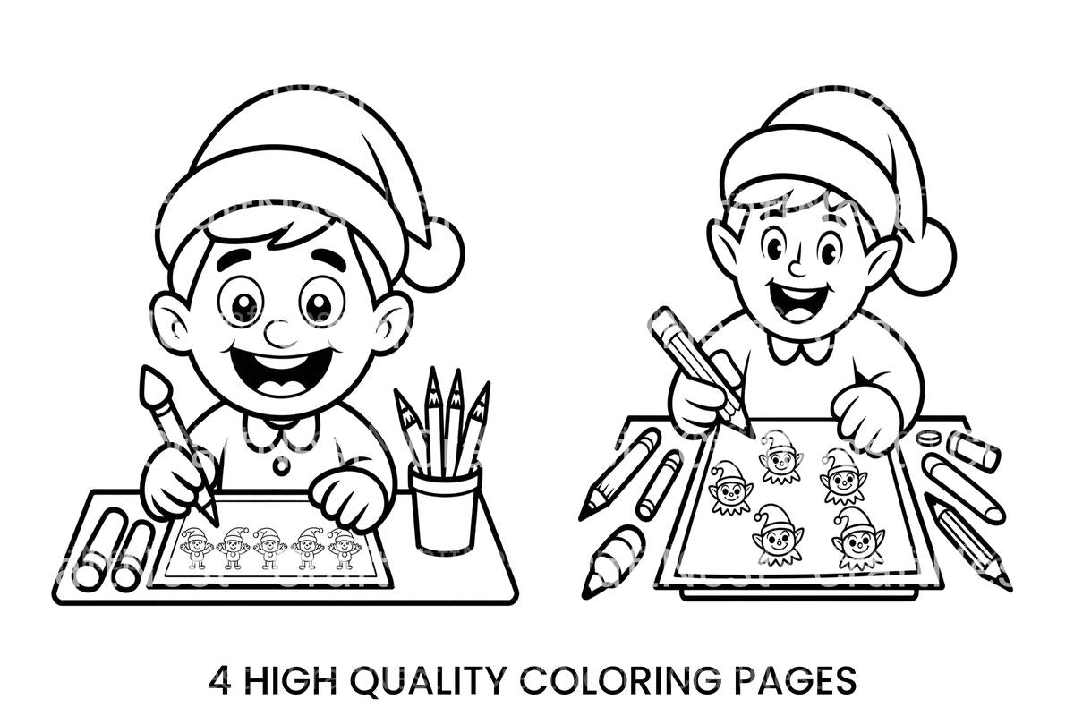 Christmas ElfFun for Kids Coloring Books