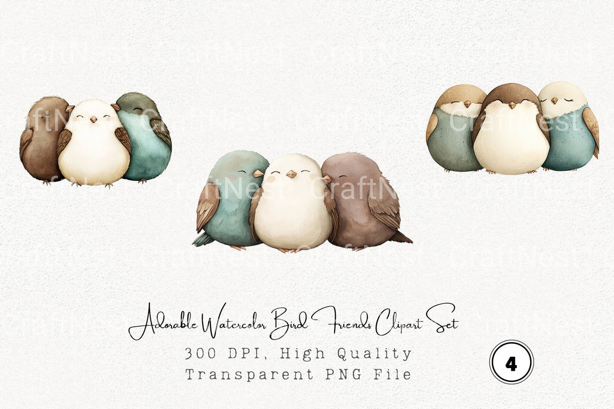 Adorable Bird Friends Clipart Bundle