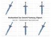 Fantasy Ice Sword Clipart Bundle