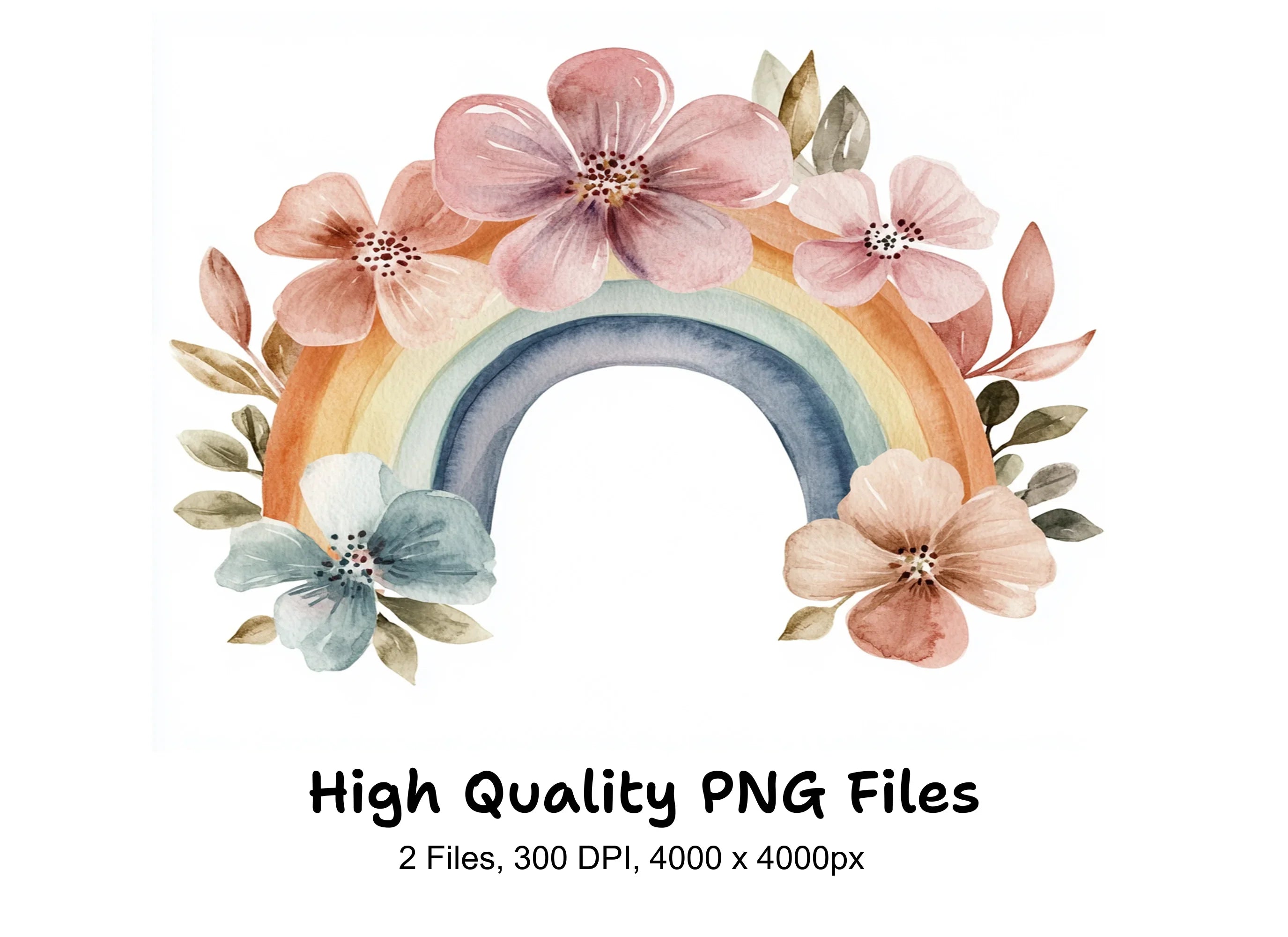 Boho Rainbow Clipart Bundle