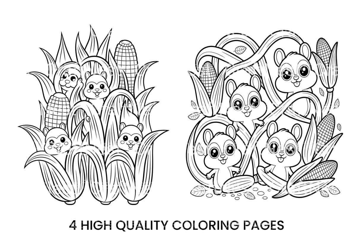 Charming Chipmunks CornfieldFun Coloring Books
