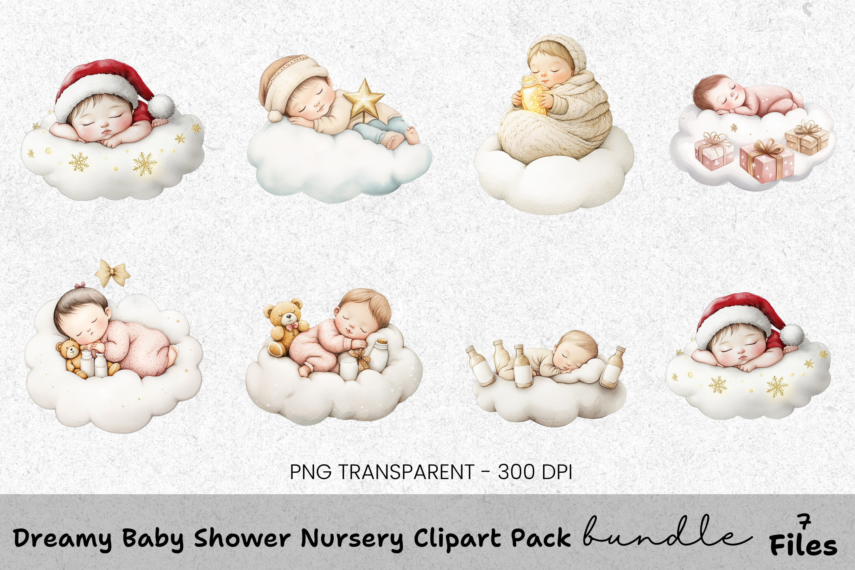 Dreamy Cloud Babies Clipart Bundle