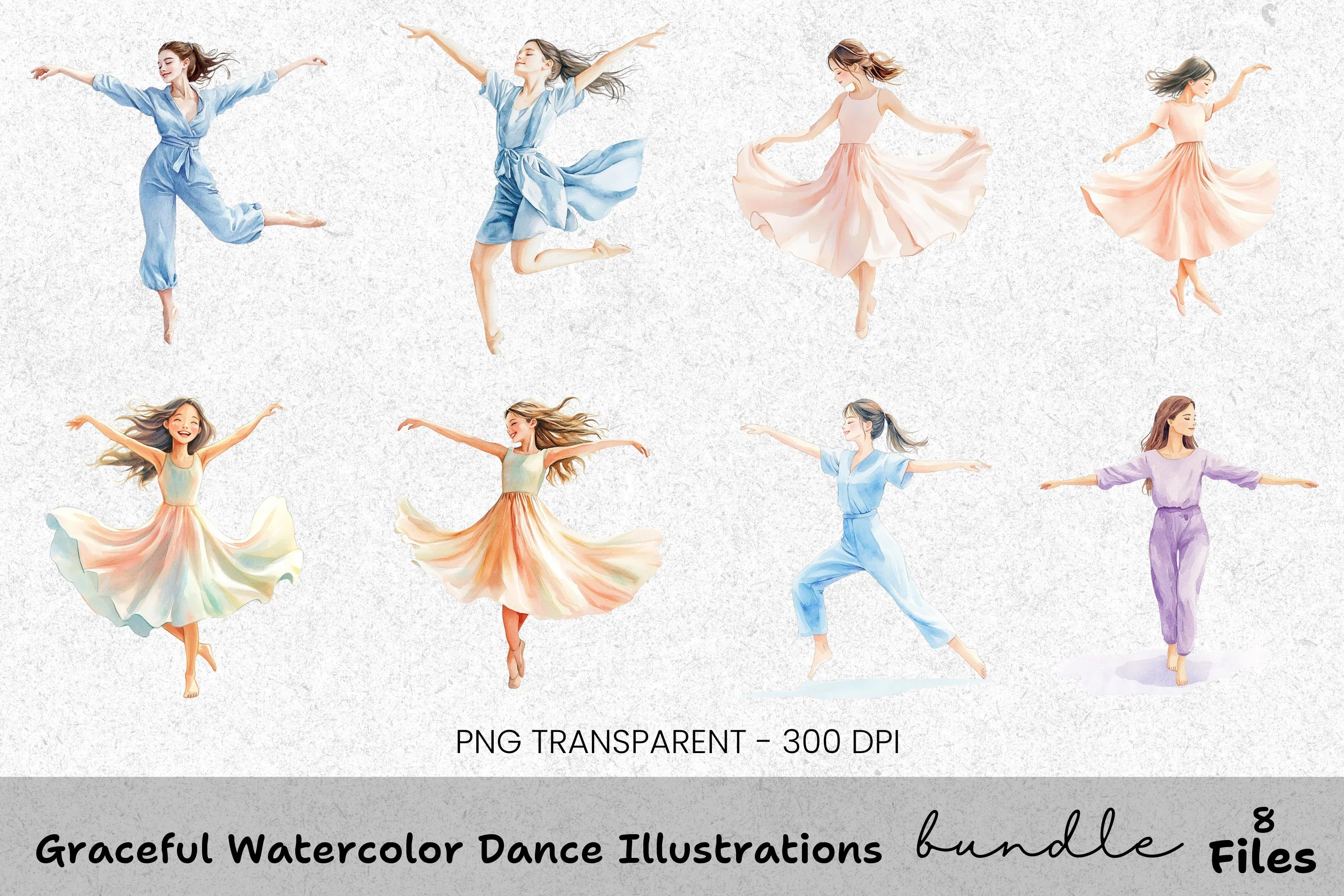 Graceful Dance Illustrations Clipart Bundle