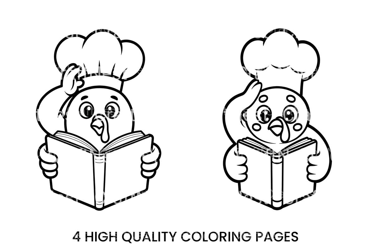 Chef Turkey Reading Planner Coloring Books
