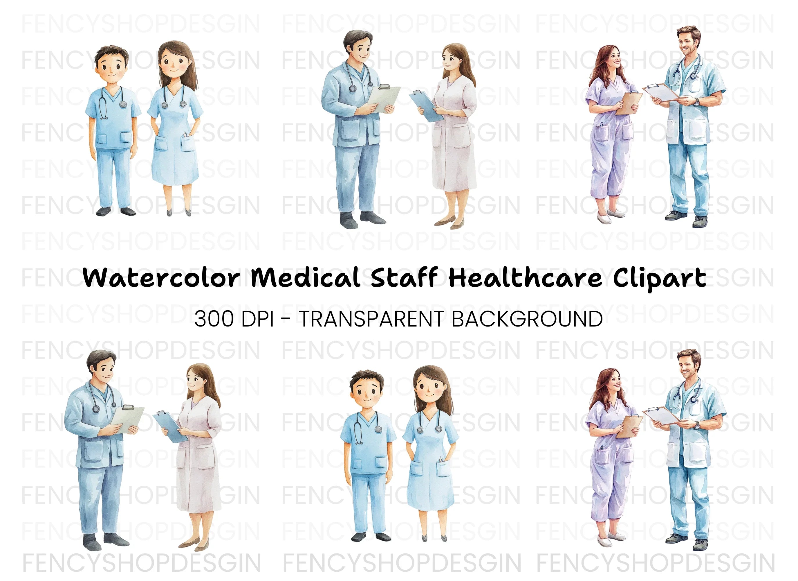 Doctors and Nurses Clipart Bundle