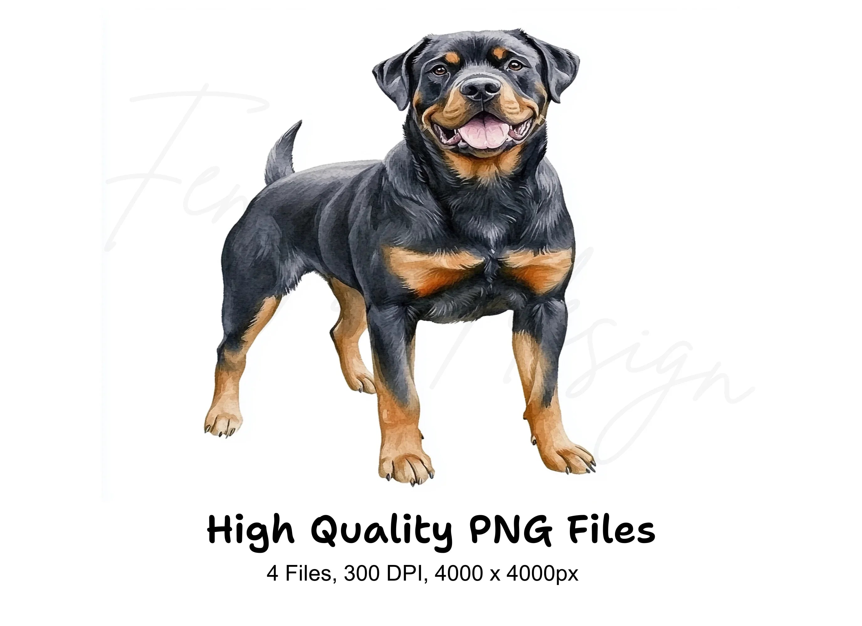 Dynamic Rottweiler Dog Clipart Bundle