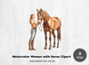 Elegant Woman and Horse Clipart Bundle