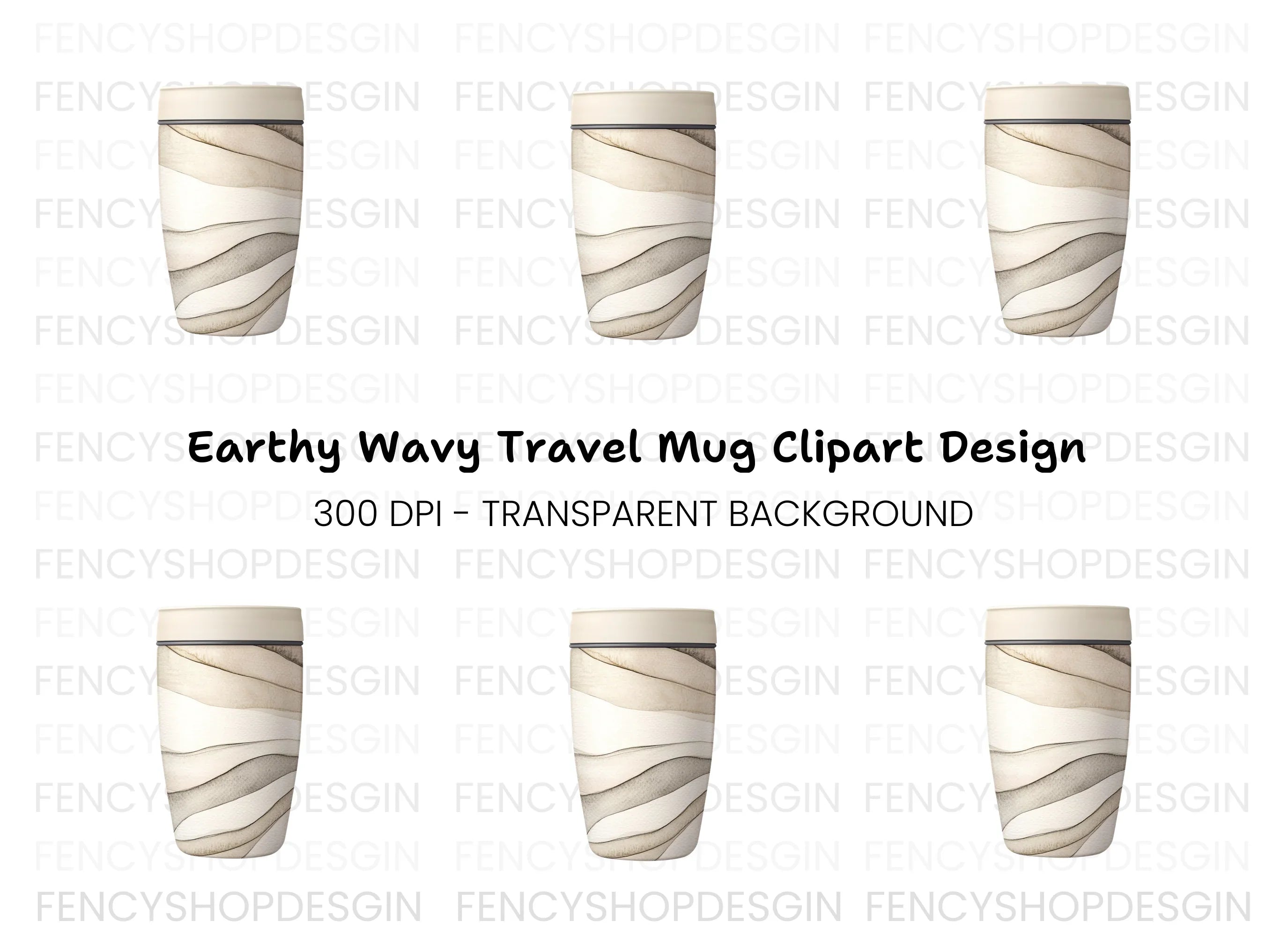 Minimalist Wavy Tumbler Clipart Bundle