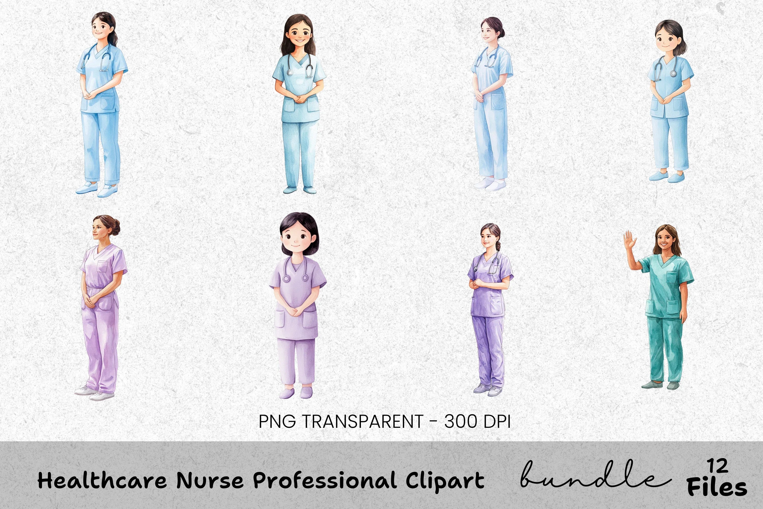 Healthcare Nurse Professional Clipart Bundle