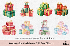 Christmas Gift Box Clipart Bundle - CraftNest - Digital Crafting and Art