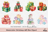 Christmas Gift Box Clipart Bundle