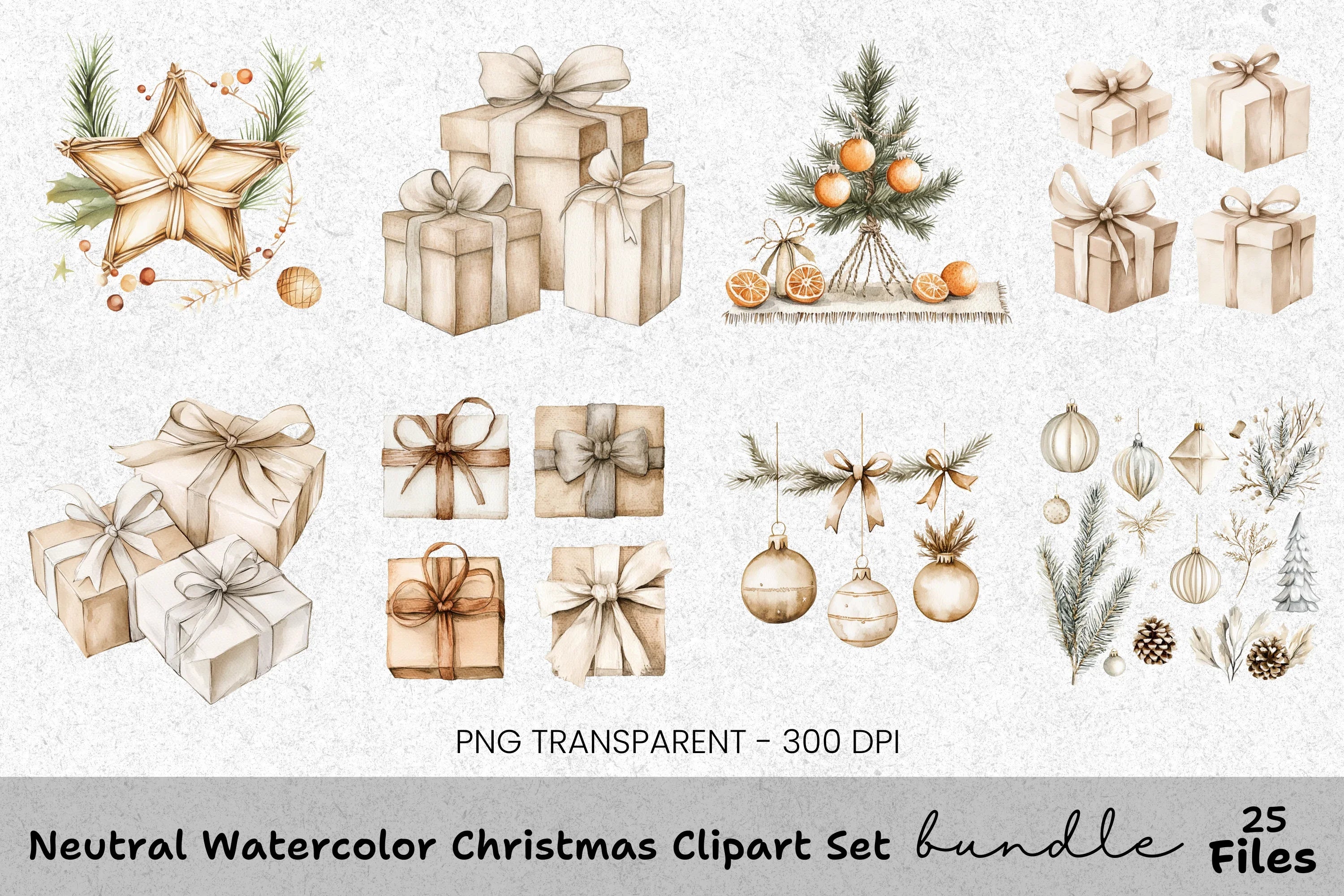 Rustic Christmas Clipart Bundle