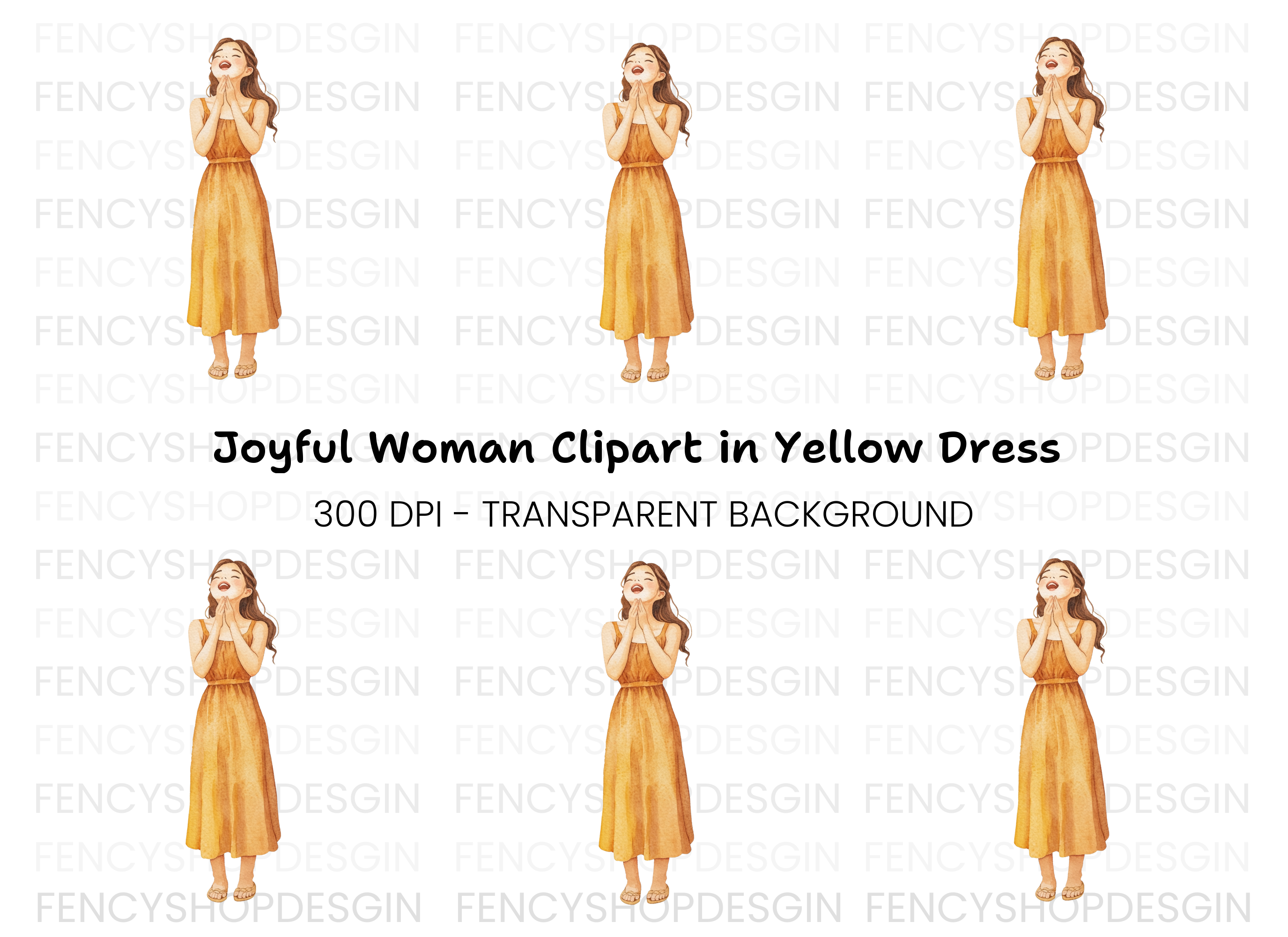Happy Girl Clipart Bundle