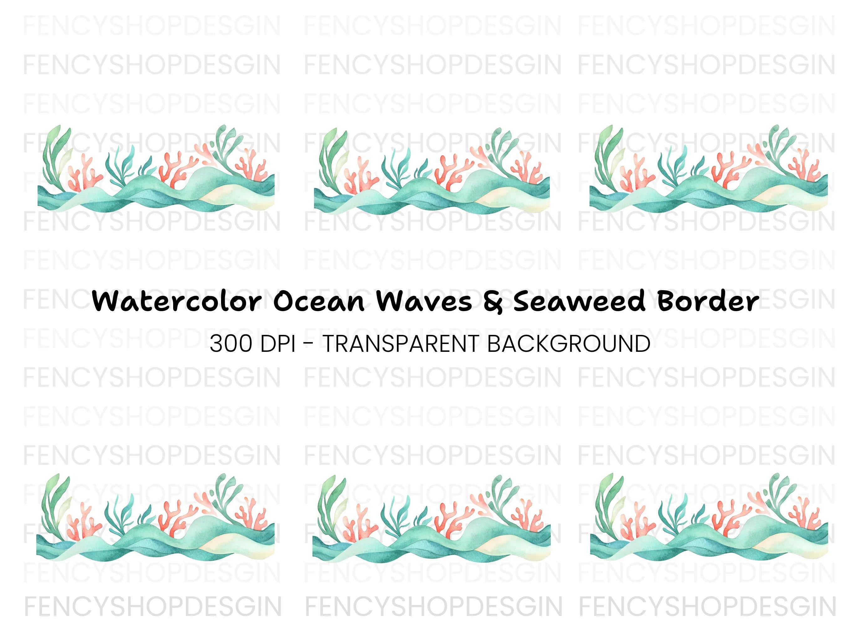 Underwater Seaweed Coral Clipart Bundle