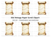 Aged Scroll Unfurled Parchment Clipart Bundle
