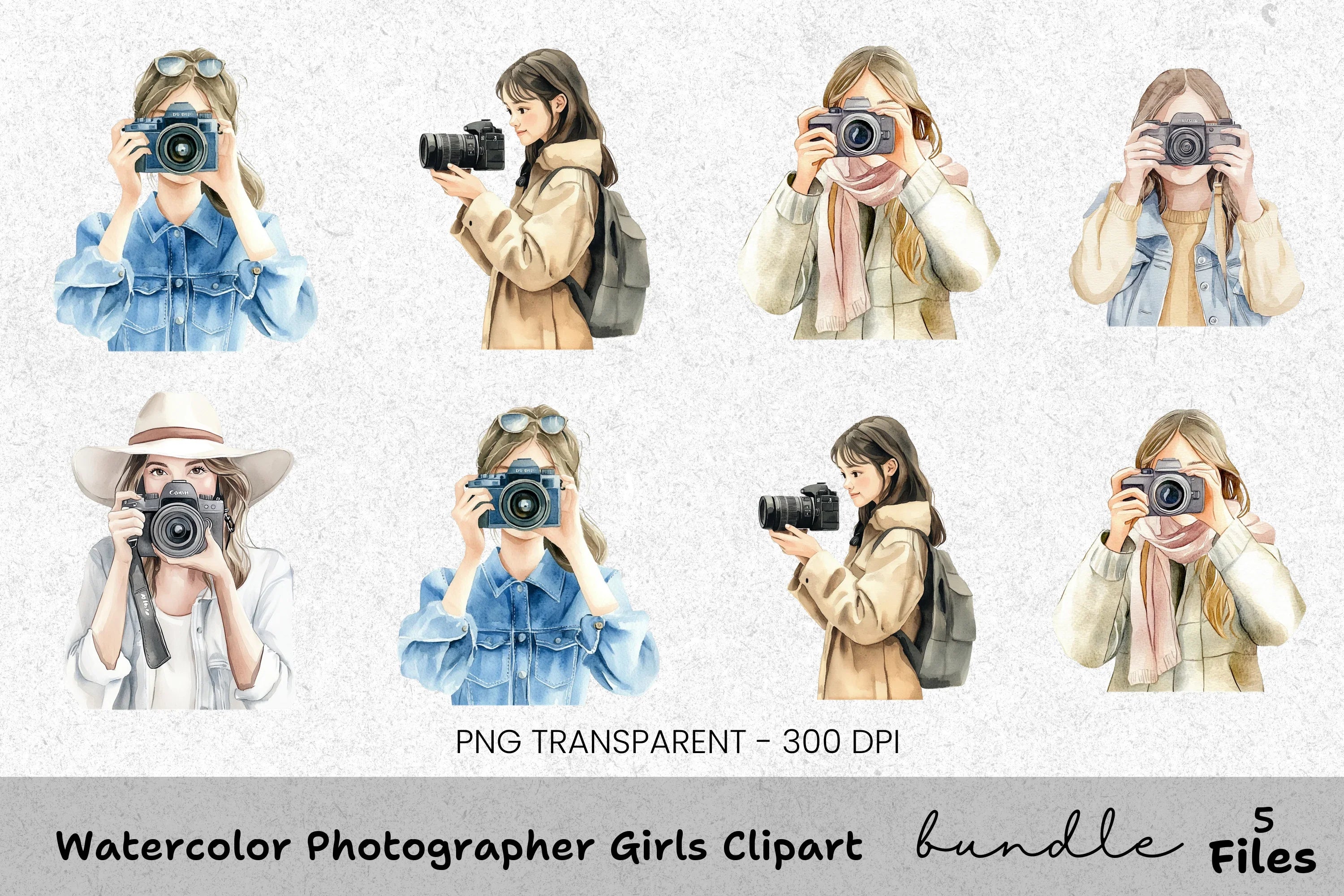 Photographer Girls Clipart Bundle