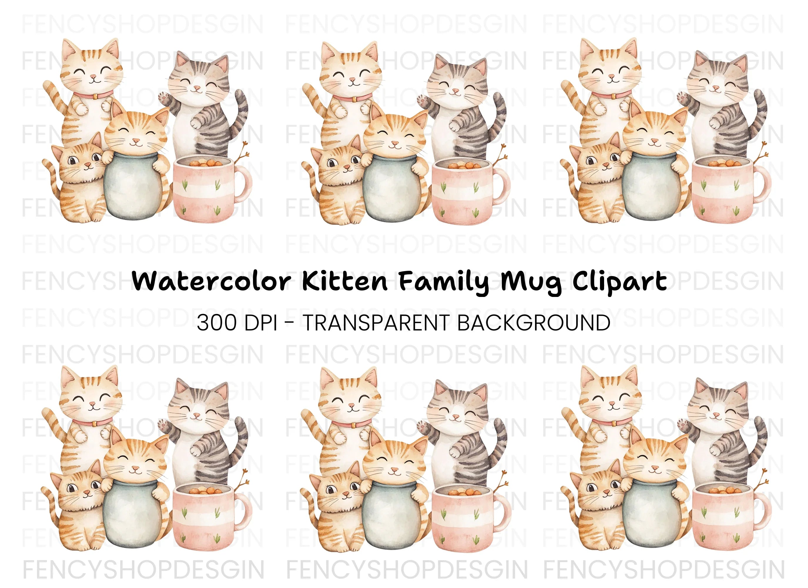 Cute Cat Clipart Bundle