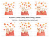 Alpaca Family Autumn Love Clipart Bundle