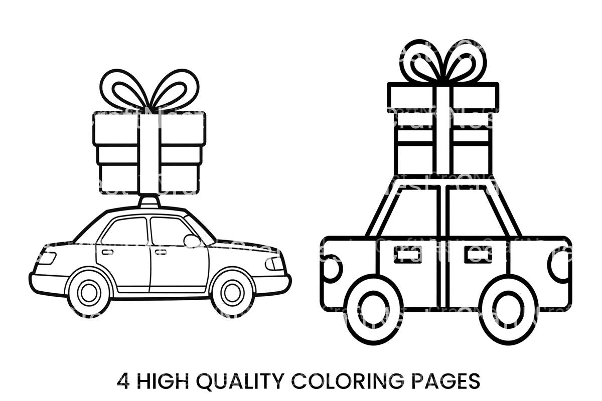 Cars with Gifts Coloring Books