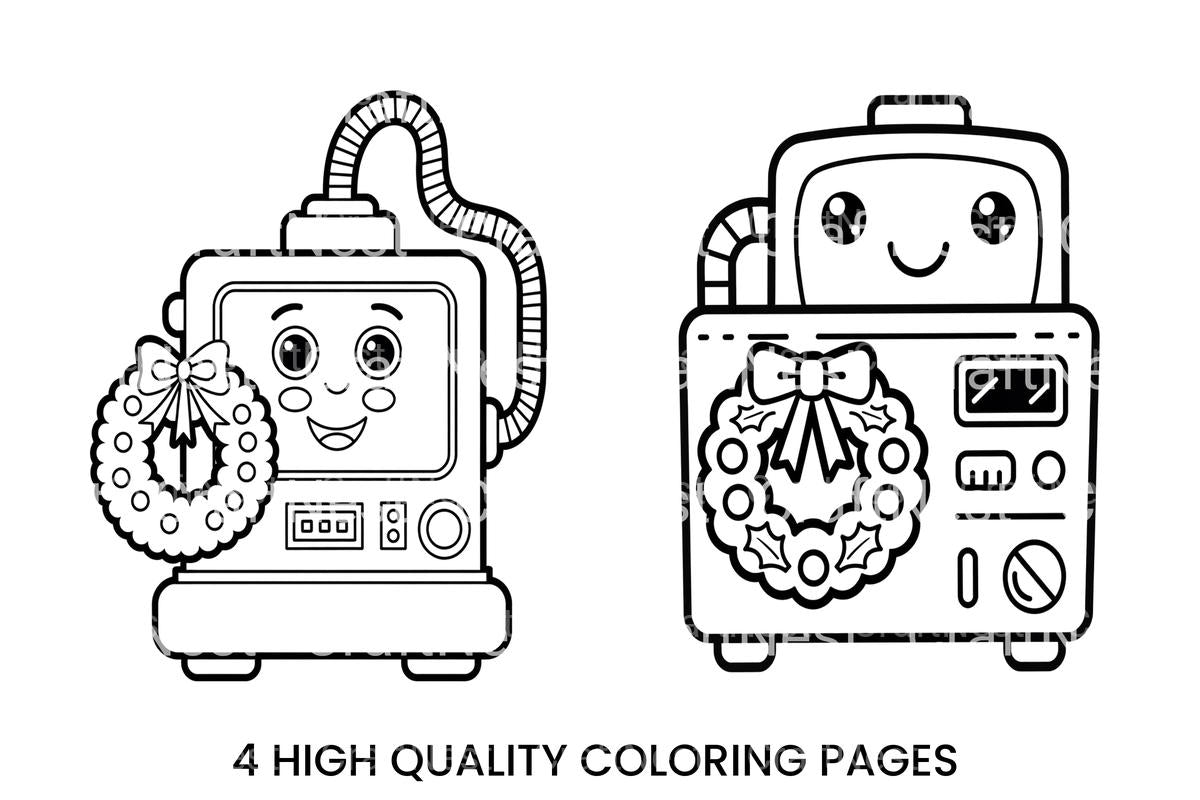 Cute Christmas Robots Coloring Books