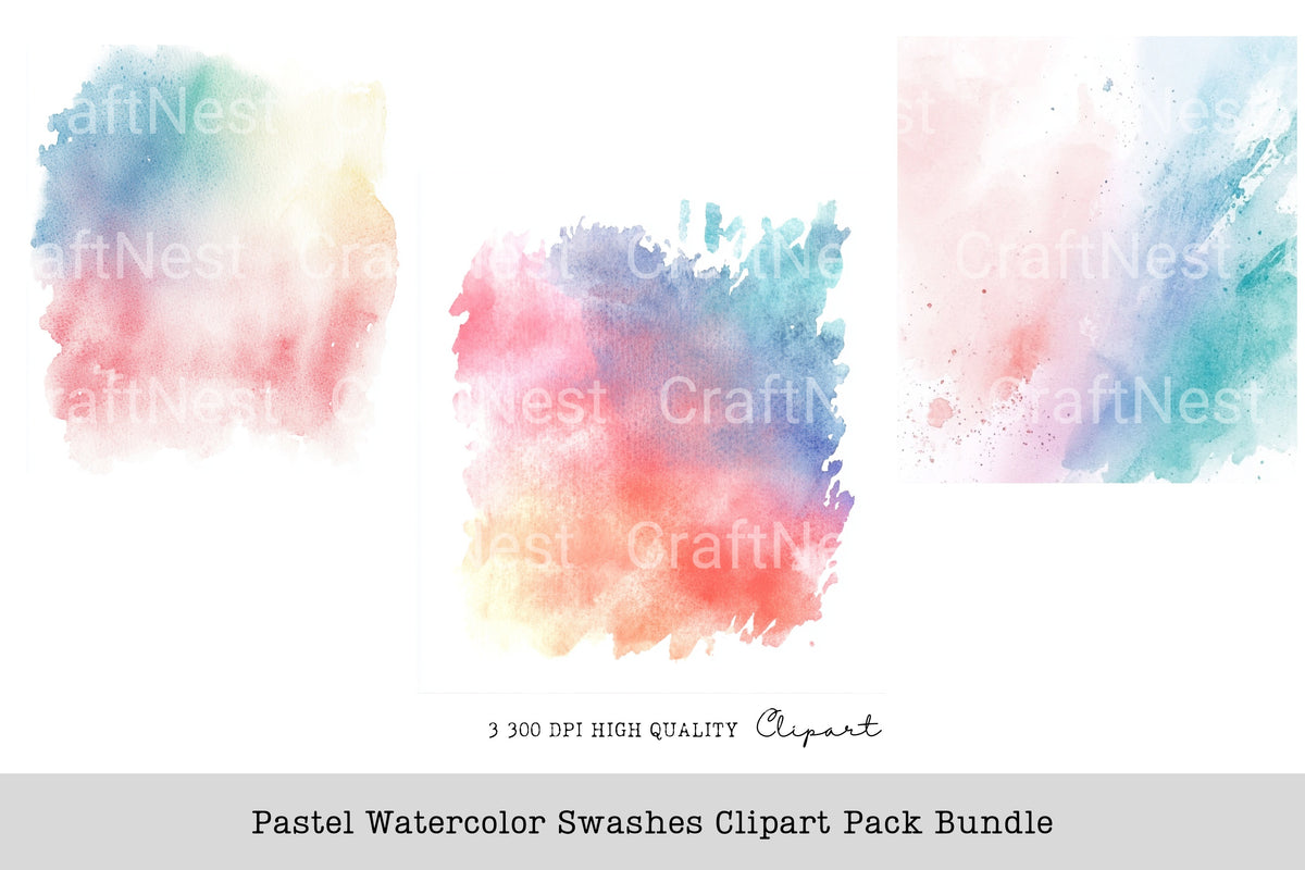 Pastel Swashes Clipart Bundle