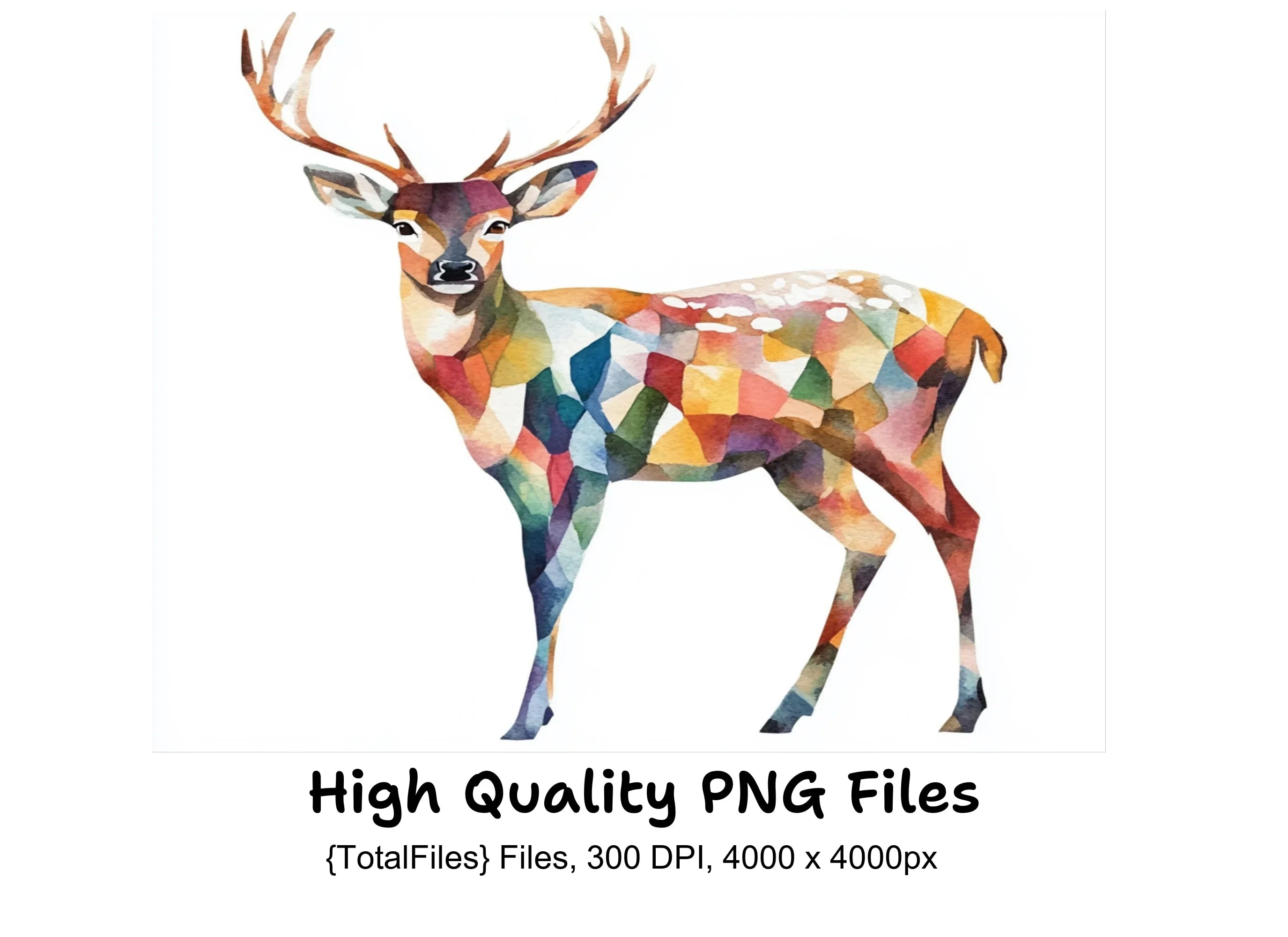 Geometric Deer Clipart Bundle